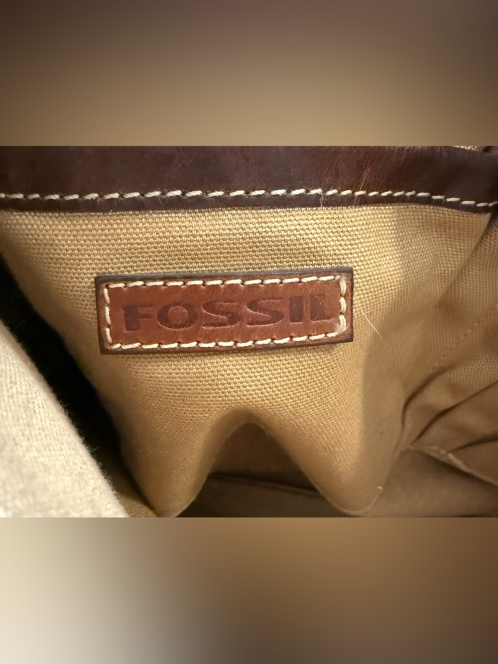 FOSSIL Jack Spade Leather Messenger Bag in Brown - Classic Men's Shoulder Bag - Picture 5 of 6